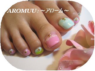 ミントとピンクのロマンチックレース