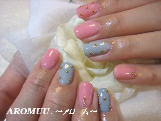 ブルーグレイ&ピンク