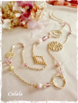 桜色の~ 新作ロングネックレス ✽