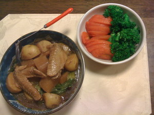 お一人様の晩御飯~手羽先の煮込み~