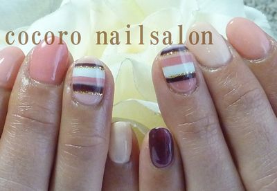 甘いボーダーネイル。
