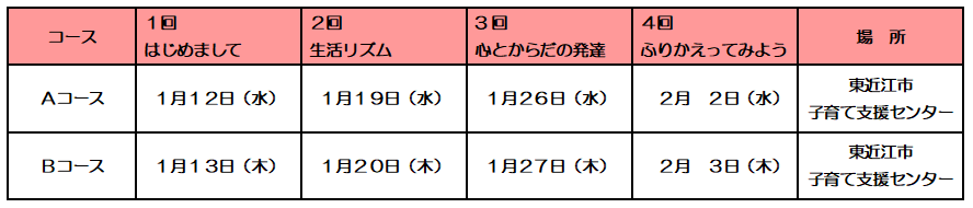 『はじめまして!赤ちゃん』日程について 『はじめまして!赤ちゃん』日程について