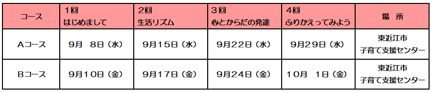 『はじめまして!赤ちゃん』9月実施日程について 『はじめまして!赤ちゃん』9月実施日程について