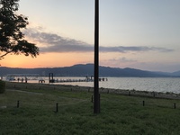 夕暮れの琵琶湖