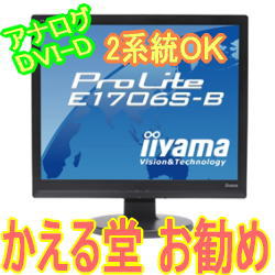 アナログ DVI対応、PLE1706S-B1 17型の iiyamaの液晶