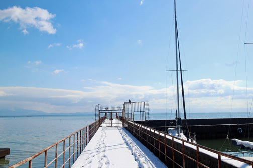 湖北の近江今津の冬景色 湖北の近江今津の冬景色