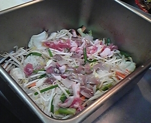 ソバ飯をスチコンで作る