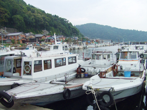 沖島でお魚料理