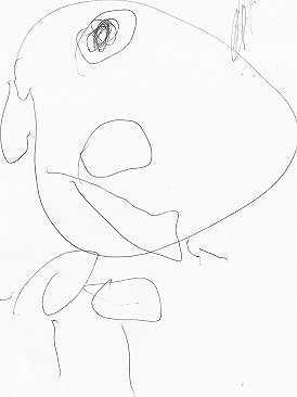 3歳の孫娘 麗人画に挑戦