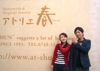 ◆おふたりで手作りされた結婚指輪◆