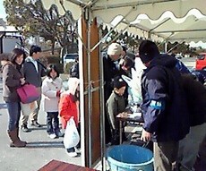 海老で焼き芋を釣る
