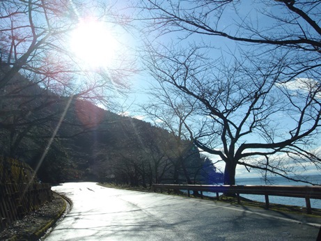 高島市風景とロト宝・・午後は冬の強風