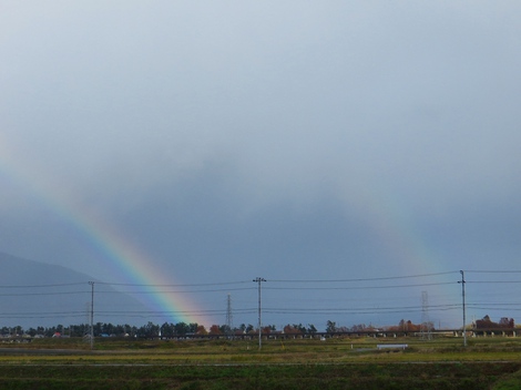 高島時雨・・冬型で虹