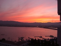 びわ湖の夕陽