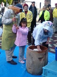 夢本陣でのお餅つき