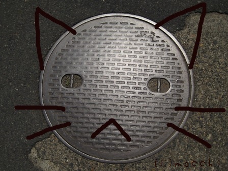 マンホール猫