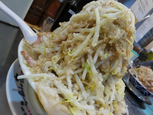 醤油らーめん 野菜・脂増しニンニクあり【らーめん 大】@京都市伏見区深草野田町