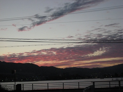 夕日・・・・。