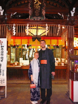 Dressed up in kimonos