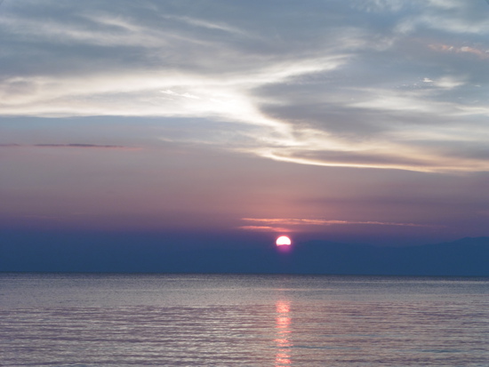 琵琶湖の夕焼け