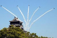 彦根城での、航空自衛隊｢ブルーインパルス｣飛行6/4の撮影場所の参考に!(動画有り)