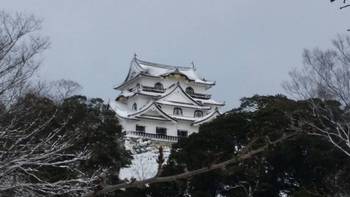 〔最強寒波〕日本海側中心に大雪警戒、今日がピーク。今朝は彦根城お濠も凍結