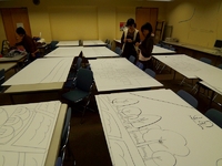 下絵の作成風景