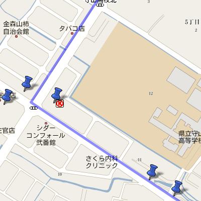 ほたる散策コース　守山銀座西交差点～ほたるの森資料館編