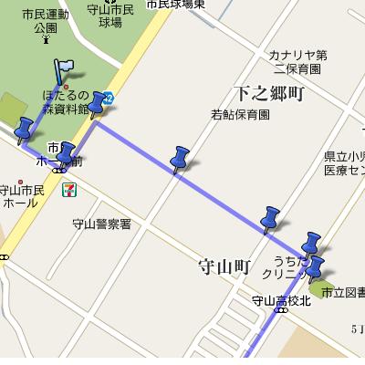 ほたる散策コース　守山銀座西交差点～ほたるの森資料館編