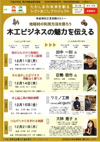 林産物加工業実践セミナー（たかしまの未来を創るシゴトおこしプロジェクト）