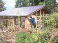 足湯小屋造り