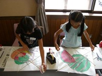 「こども水墨画」による凧作り教室