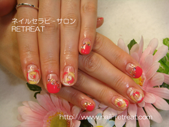 華やかぁぁ～～お花フレンチネイル
