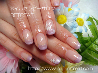 春色ラベンダ－カラ－でフレンチネイル