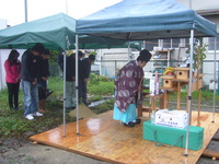 雨の地鎮祭