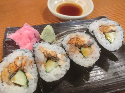 うな胡巻き寿司と…。