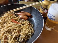 プレモルと焼きパスタ♪ 2025/03/03 18:29:17