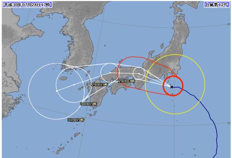 今夜は上陸か！台風12号