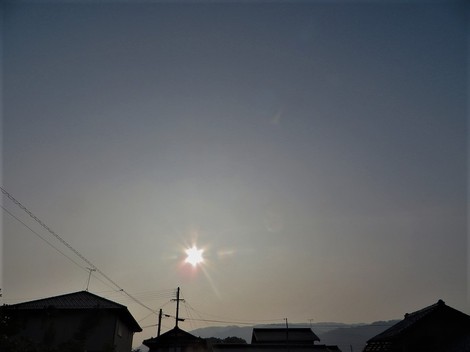 朝のお月様を西の空に見て・・・暑さが始まった