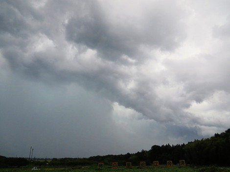 暑さ～頑張る！夕方に豪雨と強風・・雷鳴で気温も急降下・・