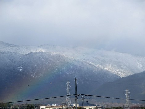 気温4度の晴れ・・昼の虹