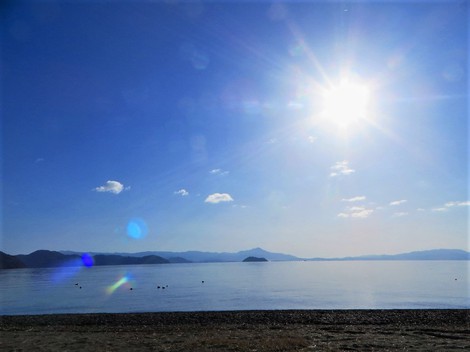 寒暖差もあって・・春夕景の琵琶湖