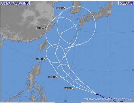 いつもの風景見ながら・・・今度は台風１６号っつ！