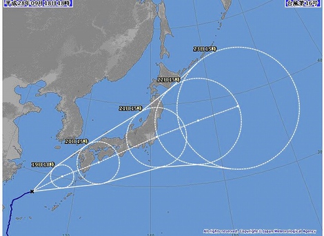 高島市・・大雨洪水注意報が・・台風16号は？