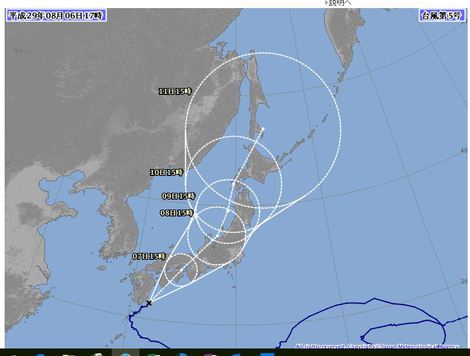 台風5号は明日から明後日にかけて我が地域に接近！！