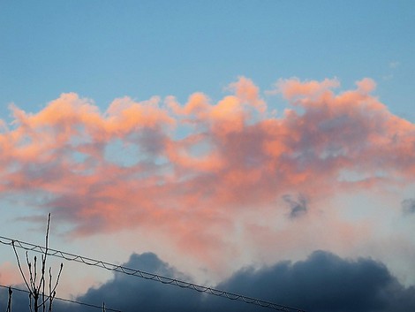少しだけ夕焼雲～～選挙ダルマ