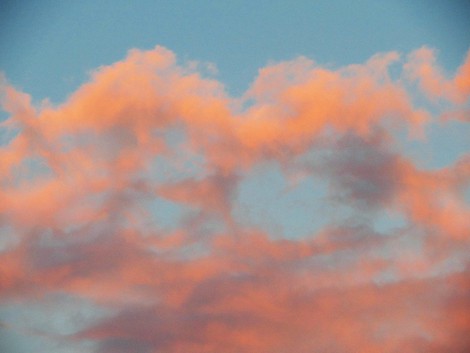 少しだけ夕焼雲～～選挙ダルマ