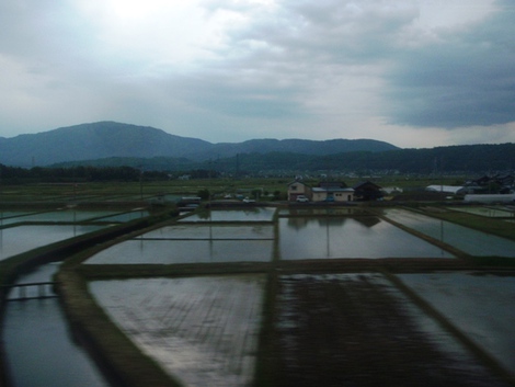 午後遅くの湖西線から風景