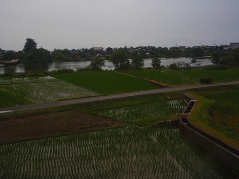 梅雨～～小雨に煙って車窓から
