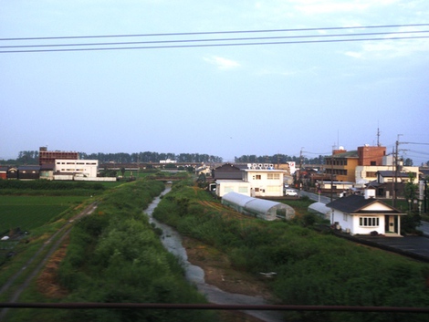 白紫陽花~~湖西線車窓風景～～